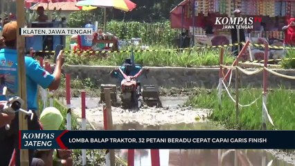 Lomba Balap Traktor, 32 Petani Beradu Cepat Capai Garis Finish