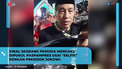Seorang Pemuda Dihantam Paspampres saat Selfie dengan Jokowi