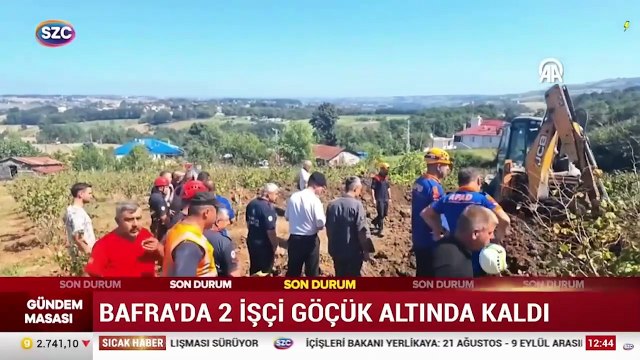 Samsun'da toprak kayması: 2 işçi göçük altında