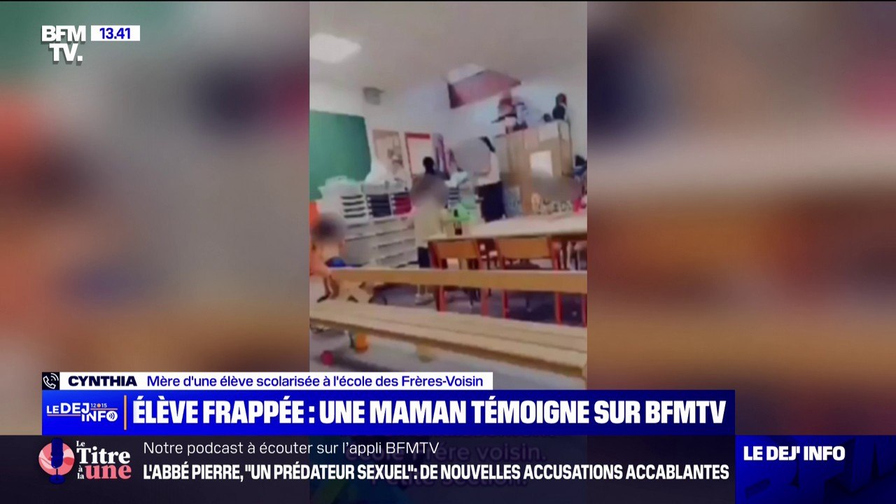 Élève de 3 ans frappée par une institutrice: "On est choqués", affirme la mère d'une élève scolarisée dans le même établissement que la victime