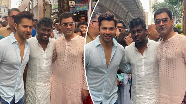 Varun Dhawan Seeks Blessings At Lalbaug With 'Baby John' Director Atlee By His Side
