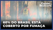 Mais da metade do Brasil está coberto por fumaça de incêndios florestais