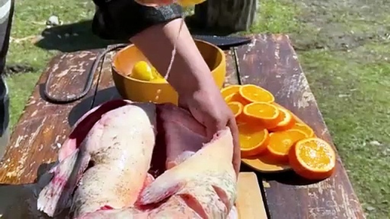 I Caught A Huge Fish and Cooked It in a Big Tandoor! Fish Day in the Village