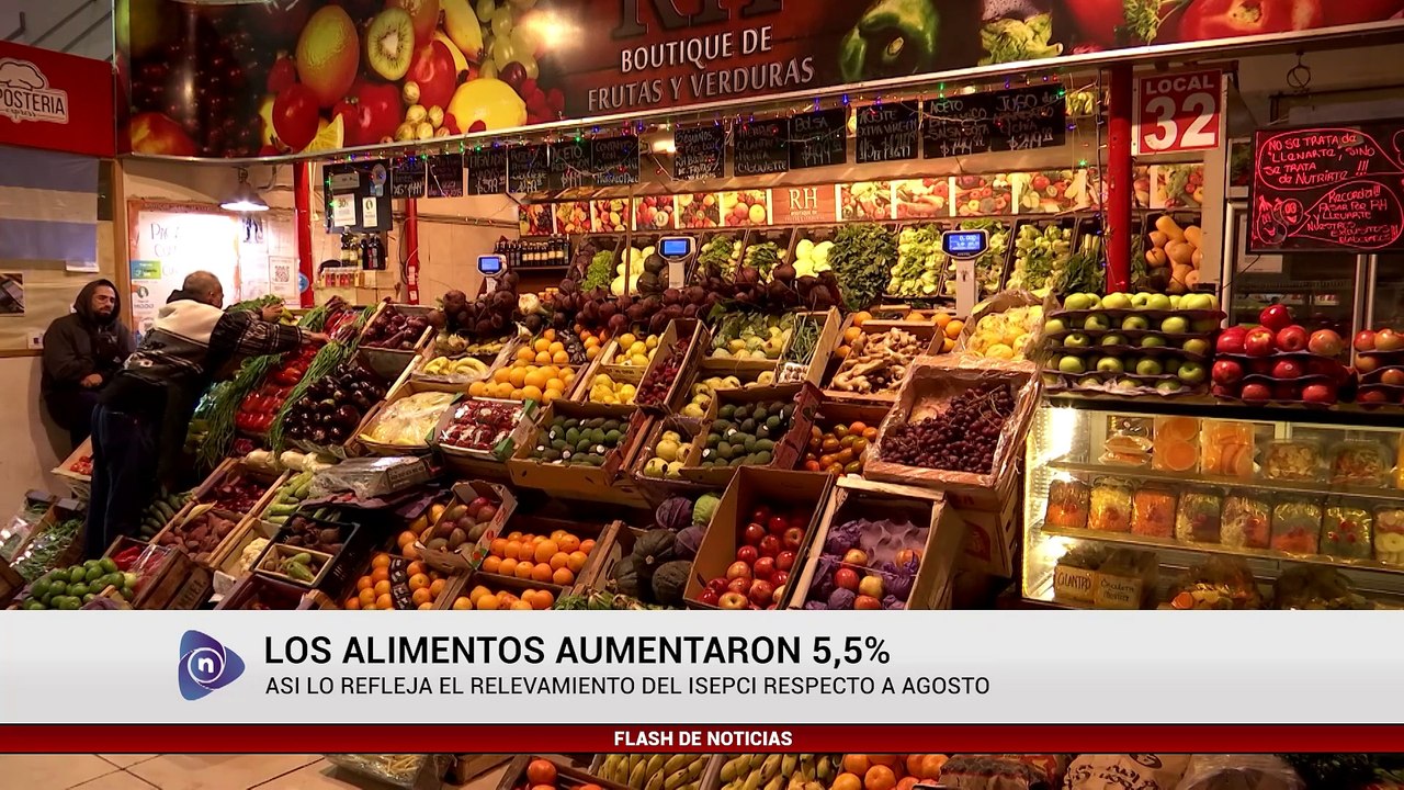 LOS ALIMENTOS AUMENTARON 5,5%