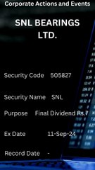 SNL BEARINGS LTD. - Corporate Actions and Events #shorts