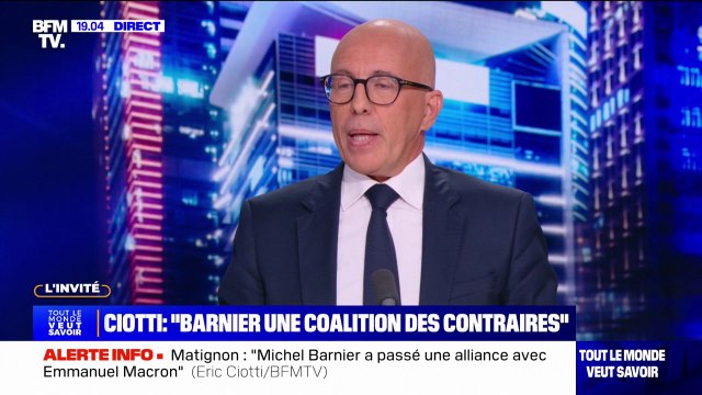 Gouvernement Barnier: Nous jugerons au cas par cas, texte par texte , affirme Eric Ciotti