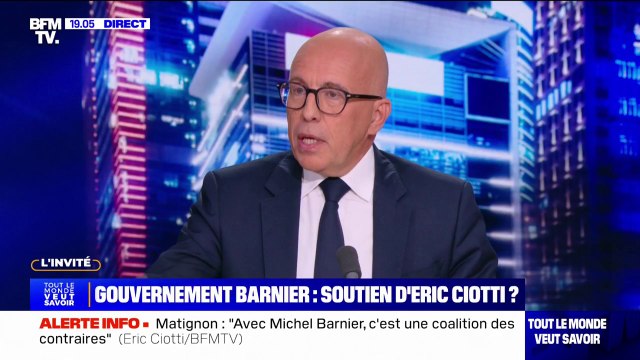 Je n'irai pas : Éric Ciotti rejette l'idée de rejoindre le futur gouvernement de Michel Barnier