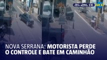 Carro desgovernado bate em caminhão parado em Nova Serrana