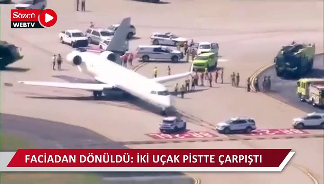 ABD'de faciadan dönüldü! İki uçak pistte çarpıştı
