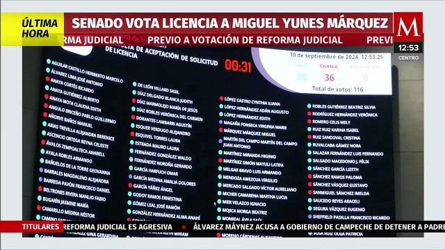 Senado aprueba licencia a Miguel Ángel Yunes; no votará en discusión de reforma judicial