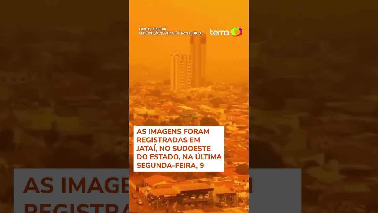 Queimadas deixam cidade de Goiás com o céu laranja e mergulhada em fumaça