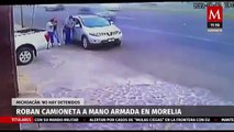 Captan robo de camioneta a mano armada en Morelia, Michoacán