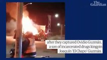 Un cártel mexicano ataca un aeropuerto y crea bloqueos en llamas tras la captura del hijo de El Chapo