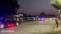 Convoy del Presidente de los Estados Unidos, Joe Biden arribando al AICM.