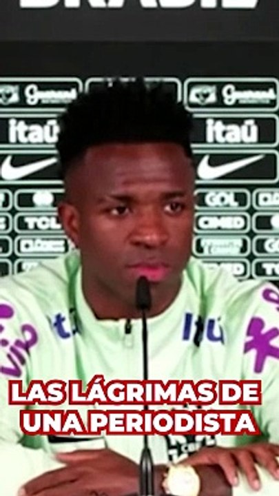 Lo nunca visto en rueda de prensa: una periodista rompe a llorar desconsoladamente al preguntar a Vinicius