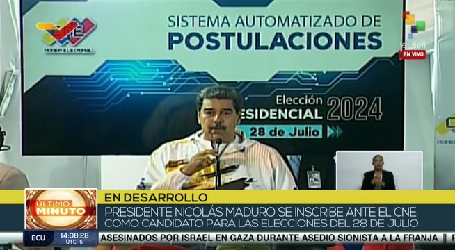 Pdte. Maduro agradece al pueblo venezolano por apoyar su candidatura para las elecciones presidenciales 2024
