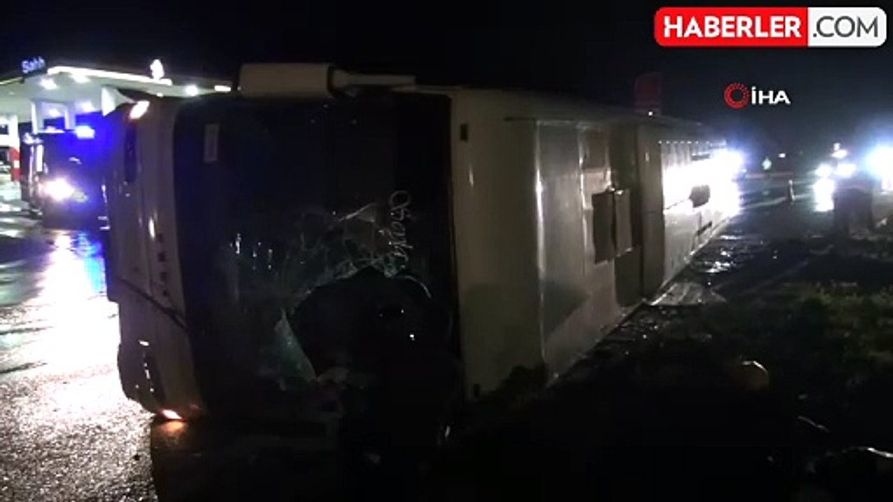 Mersin'de Akkuyu Nükleer Güç Santrali'ndeki işçileri taşıyan servis otobüsü devrildi: 23 yaralı