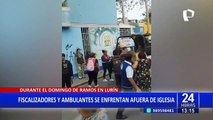 Domingo de Ramos: fiscalizadores intentan quitar a vendedores sus palmas en Lurín