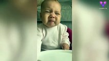 Reacción de este bebé la primera vez que prueba verduras