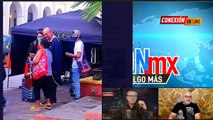 Brozo gozando de influyentismo, Carlos Loret y él sin cubre bocas y cerrando calles en Mérida