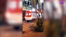 Este perro acompaña a su dueño en la ambulancia en Brasil