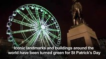 Monumentos alrededor del mundo se pintan de verde por Dia de San Patricio