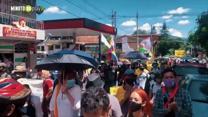 Así avanza la manifestación de la Minga indígena en Medellín