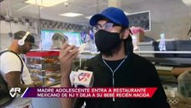 #VIDEO: Adolescente entra a un restaurante y deja a la bebé que acababa de dar a luz