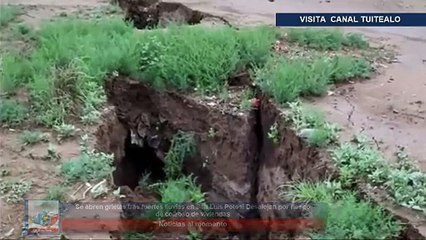 Se abren grietas tras fuertes lluvias en San Luis Potosí