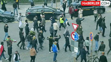 Brüksel'de PKK yandaşlarından taşkınlık