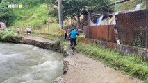 El Río Medellín se llevó una vía en Caldas, Antioquia