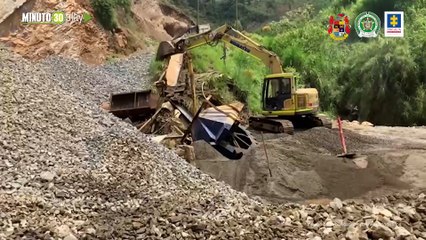 Le pusieron freno a cantera en Medellín en la que sacaban cientos de volquetas repletas de arena y gravilla ilegalmente