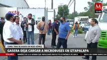 Pese al paro gaseros dejan cargar a microbuses en Iztapalapa