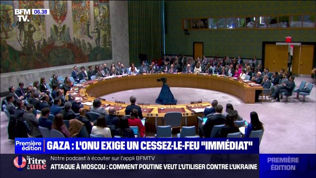 Gaza: pour la première fois, le Conseil de sécurité de l'ONU vote pour un cessez-le-feu immédiat
