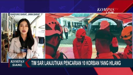 Download Video: Tim SAR Terjunkan Anjing Pelacak, Cari 10 Warga Tertimbun Tanah Longsor di Bandung Barat