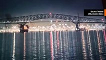 衝撃的なビデオ：アメリカのボルチモアで船が衝突して橋を崩壊