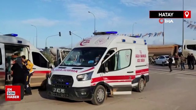 Hatay'da tır sürücüsünün ani freni faciayı önledi