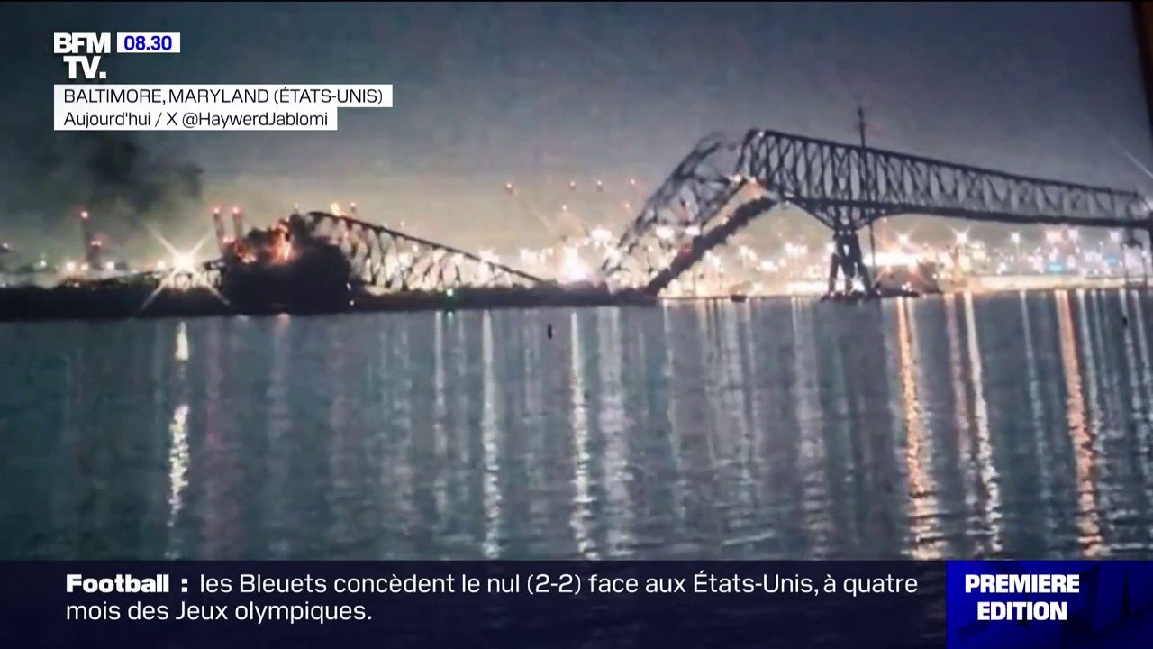 Aux États-Unis, un pont de Baltimore s'effondre après avoir été percuté par un cargo