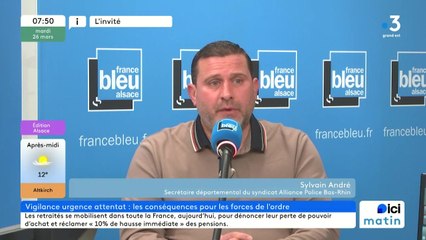 Sylvain André, secrétaire Alliance Police dans le Bas-Rhin, sur le plan Vigipirate rehaussé