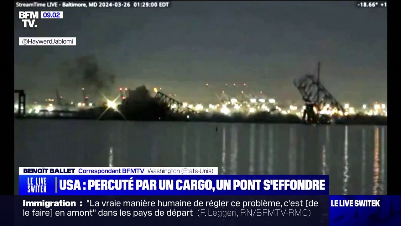Pont effondré à Baltimore: les secours sont à la recherche d'au moins 7 personnes tombées dans l'eau, selon les médias américains