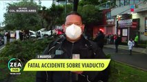 Aparatoso choque deja cuatro muertos en Viaducto Miguel Alemán