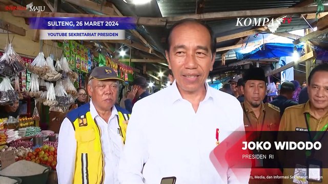 Presiden Joko Widodo Tinjau Harga Bahan Pokok di Pasar Salakan, Sulteng
