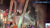 Feroz incendio consume edificio habitacional en Taiwan