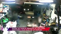 #VIDEO: Mujer se enfrenta a un hombre que atacó a sus hijas en su propio garaje en California