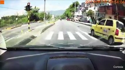 10-06-19 Taxista que se pasó un semáforo en rojo en Santander arrolló a un perro que cruzaba por la 'cebra'