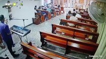 Buenas tardes, Hombre se robó un celular en una iglesia de Barranquilla, buscando al diablo en misa cortinilla sacado de redes sociales