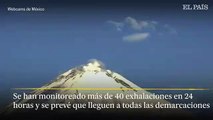 Alerta amarilla por Popocatépetl y caída de cenizas