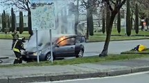 Merate, auto in fiamme: era appena uscita dal meccanico