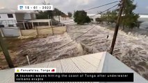 Un tsunami golpea la costa de Tonga tras la erupción de un volcán submarino