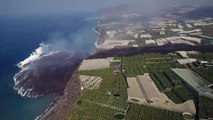 VOLCÁN de LA PALMA: Así es la nueva 'ISLA BAJA' que ha formado la LAVA en TAZACORTE | RTVE Noticias